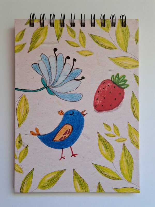 Libreta anillada frutas y aves